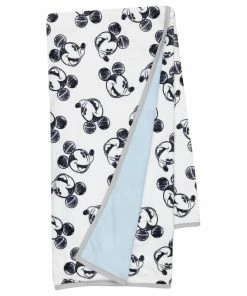 Lambs & Ivy Disney Baby MICKEY MOUSE Baby Blanket - Blue/White Minky/Jersey -Bare Sales Store 001160bb0e2632d8 2947 w800 h800 b1 p0