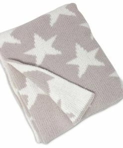 Living Textiles Chenille Baby Blanket, Grey Stars