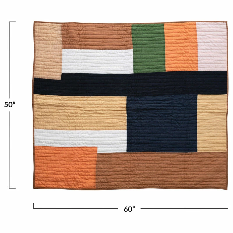 CREATIVE CO-OP Recycled Quilted Cotton Patchwork Quilt 2 CREATIVE CO-OP Recycled Quilted Cotton Patchwork Quilt - Image 2