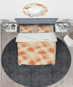 Designart Handdrawn Asian Flowers With Orange Floral Duvet Cover, Queen -Bare Sales Store 033146ac0cf5700e 0008 w800 h800 b0 p0