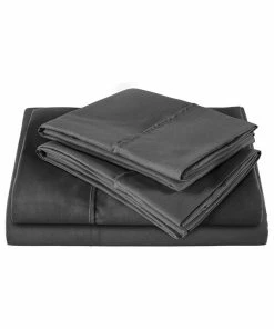 Worldmart 1800 TC Egyptian Quality Microfiber 4-Piece Sheet Set, Twin, Black