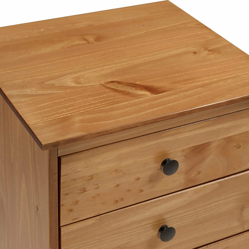 Walker Edison Classic Midcentury Modern 3-Drawer Solid Wood Nightstand, Caramel 6 Walker Edison Classic Midcentury Modern 3-Drawer Solid Wood Nightstand, Caramel - Image 6