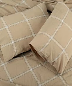 BNF Home Windowpane Washed Cotton Duvet Cover Set, Camel, King, 102"x90" -Bare Sales Store 06a16a720e45d082 7460 w800 h800 b0 p0