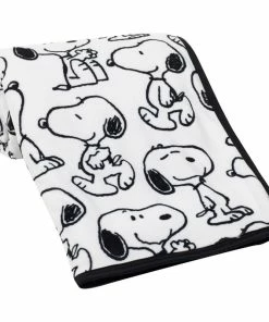 Lambs & Ivy Classic Snoopy Minky And Sherpa Baby Blanket - White/Black -Bare Sales Store 082161750f616faa 3117 w800 h800 b1 p0