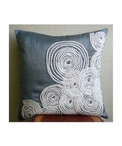 The HomeCentric Spiral Blue Euro Sham Covers, Art Silk 26"x26" Euro Shams, Snow Centric -Bare Sales Store 0931138305160191 5652 w800 h800 b0 p0