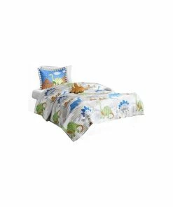 Olliix Mi Zone Kids Little Foot Jurassic Dinosaur Coverlet Set, Antimicrobial