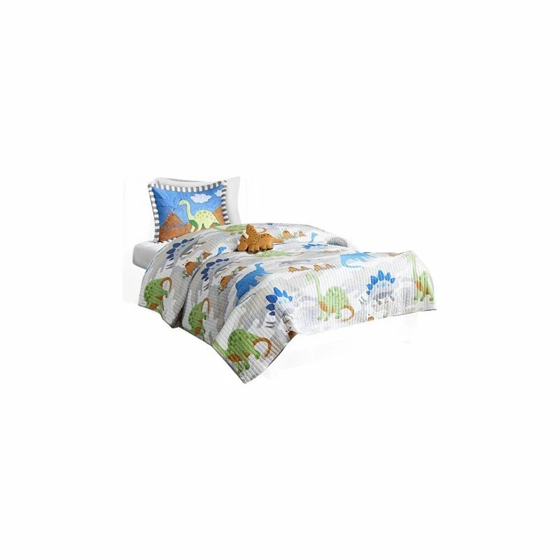 Olliix Mi Zone Kids Little Foot Jurassic Dinosaur Coverlet Set, Antimicrobial 1 Olliix Mi Zone Kids Little Foot Jurassic Dinosaur Coverlet Set, Antimicrobial