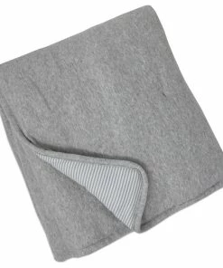 Living Textiles Quilted Comforter, Grey Marl, Grey Heathered Stripes