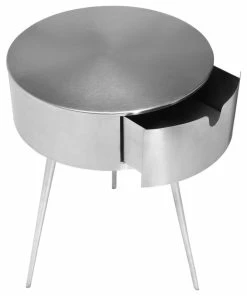 Meridian Furniture Bali Metal Side Table/Nightstand, Silver -Bare Sales Store 0d8125770eff4f6b 9157 w800 h800 b1 p0