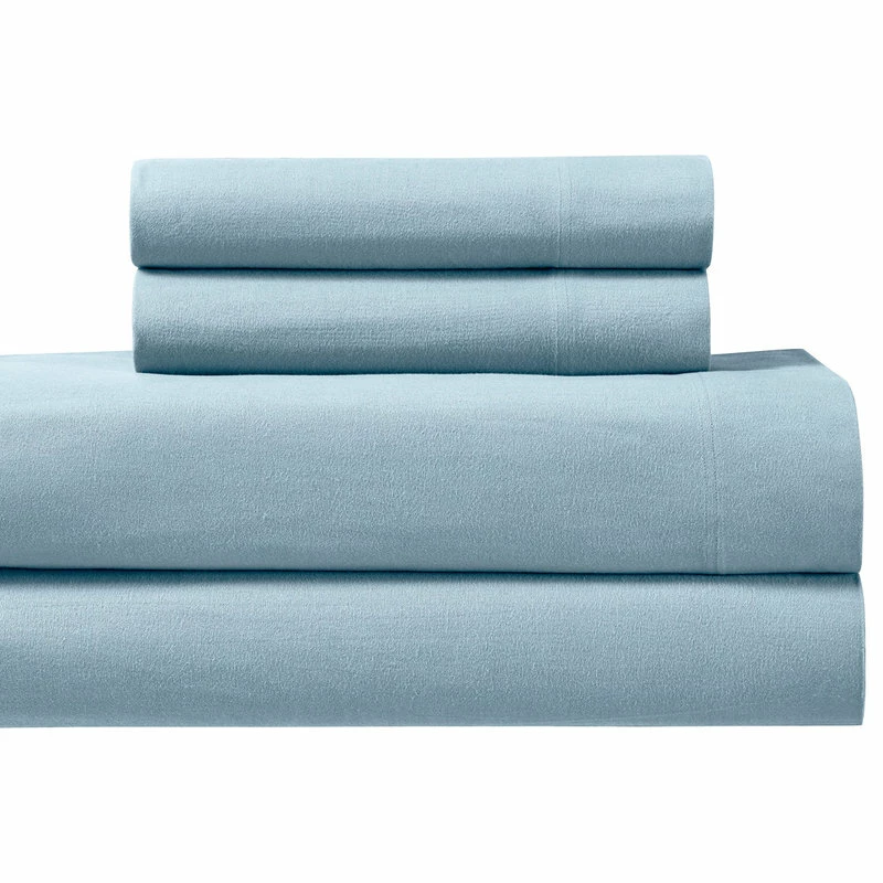 Royal Tradition Heavyweight Deep Pocket Flannel Sheet Set, Blue, Split King 1 Royal Tradition Heavyweight Deep Pocket Flannel Sheet Set, Blue, Split King