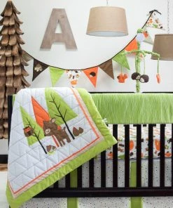 Pam Grace Creations Woodland Creatures Charming Forest 6 Piece Crib Bedding Set