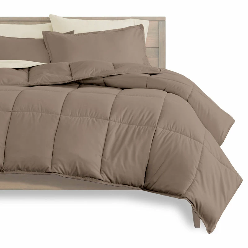 Bare Home 5-Piece Twin Bed-in-a-Bag, Taupe, Sand 2 Bare Home 5-Piece Twin Bed-in-a-Bag, Taupe, Sand - Image 2