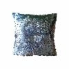 The HomeCentric 3D Textured Sequins Flower 26"x26" Art Silk Silver Euro Sham, Metallic Floral