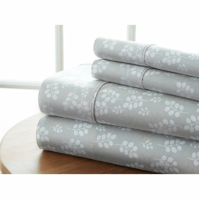 Ienjoy Home Home Collection Premium 4-Piece Wheatfield Printed Bed Sheet Set, Twin, Gray 2 Ienjoy Home Home Collection Premium 4-Piece Wheatfield Printed Bed Sheet Set, Twin, Gray - Image 2