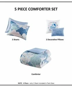 Olliix Kids Cotton Comforter/Duvet Cover/Coverlet Set, Blue, Full/Queen, Comforter -Bare Sales Store 1101c6a30368a781 3404 w800 h800 b1 p0