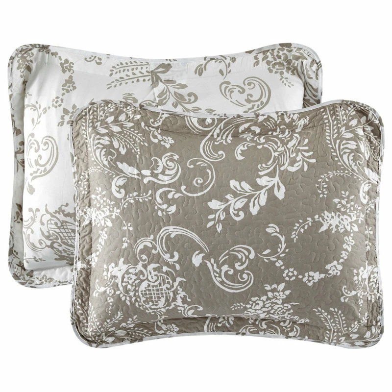 Home Soft Things LA Boheme 5 Piece Printed Bed Spread Set, Taupe, King 4 Home Soft Things LA Boheme 5 Piece Printed Bed Spread Set, Taupe, King - Image 4