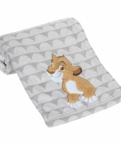 Lambs & Ivy Disney Baby THE LION KING Gray Fleece Appliqued Baby Blanket