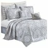 BNF Home Melody Quilted 7 Piece Bed Spread Set, Melody, Queen
