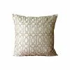 The HomeCentric Lattice Trellis Beaded Ivory Pillow Shams, Art Silk 24x24 Pillow Sham, Gold Taj