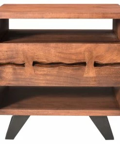 Moe's Home Collection Moe's Home Industrial Madagascar Nightstand With Brown Finish UH-1008-03