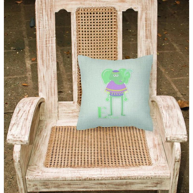 The-store Alphabet E For Elephant Fabric Decorative Pillow 2 The-store Alphabet E For Elephant Fabric Decorative Pillow - Image 2