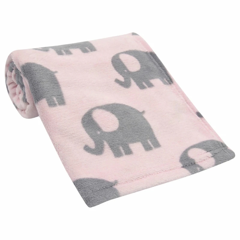 Lambs & Ivy Bedtime Originals Eloise Pink/Gray Elephant Soft Plush Baby Blanket 1 Lambs & Ivy Bedtime Originals Eloise Pink/Gray Elephant Soft Plush Baby Blanket