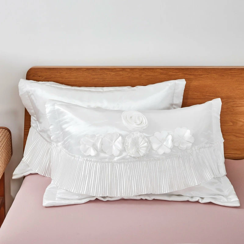 Tache Home Fashion 6-Piece White Sweet Victorian Satin Comforter Bedding Set, Queen 9 Tache Home Fashion 6-Piece White Sweet Victorian Satin Comforter Bedding Set, Queen - Image 9