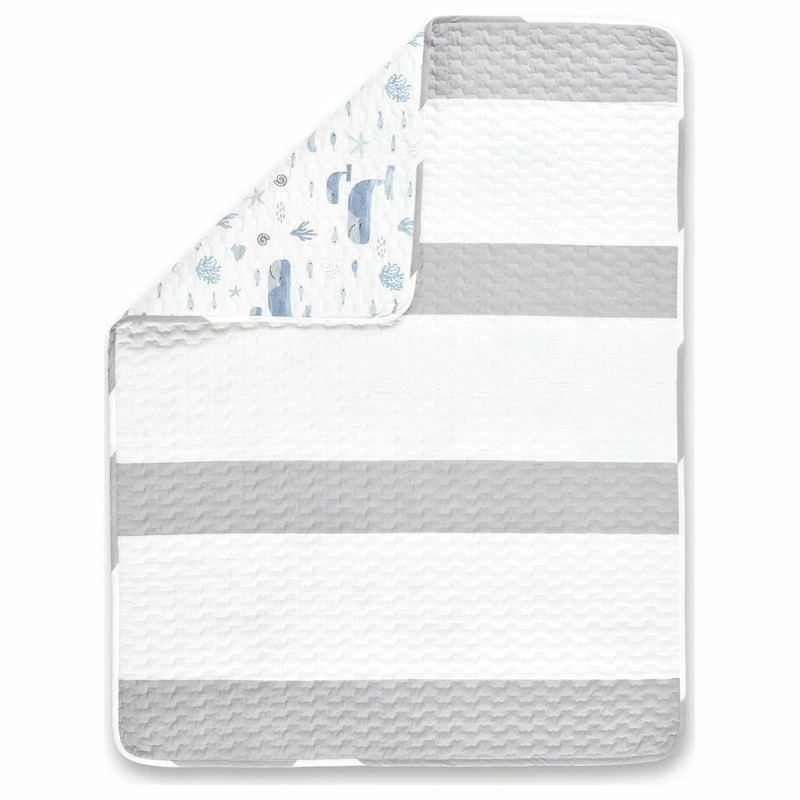 Lush Decor Baby Seaside Organic Cotton Quilt Gray Single 36x50 2 Lush Decor Baby Seaside Organic Cotton Quilt Gray Single 36x50 - Image 2