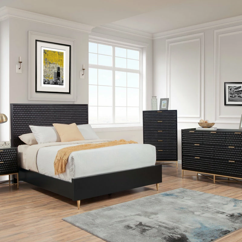 Origins By Alpine LLC Black Pearl Nightstand 2 Origins By Alpine LLC Black Pearl Nightstand - Image 2