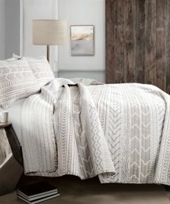 Lush Décor Hygge Geo 3-Piece Quilt Set, Taupe, King -Bare Sales Store 18016c800c3cbde3 8771 w800 h800 b0 p0