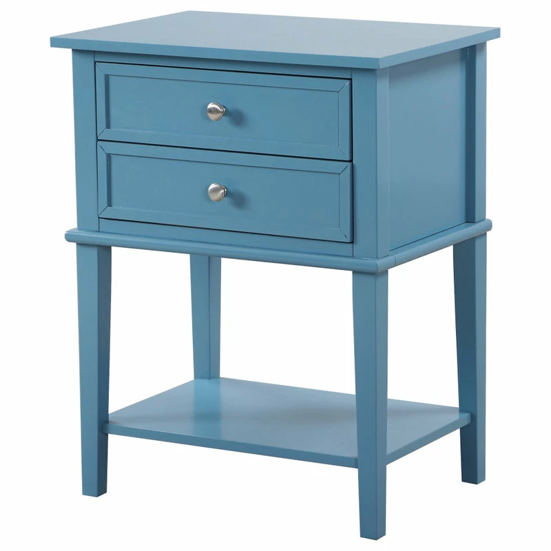 Glory Furniture Newton Two Drawer Nightstand, Blue 1 Glory Furniture Newton Two Drawer Nightstand, Blue