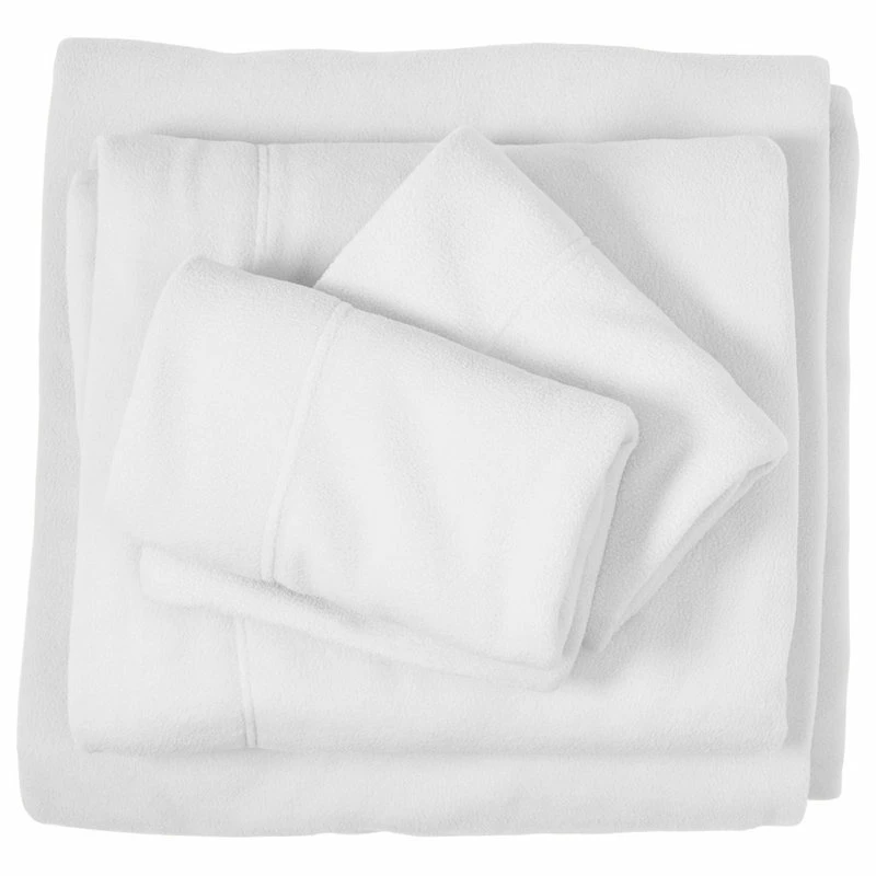 Bare Home Polar Fleece Sheet Set, White, Queen 6 Bare Home Polar Fleece Sheet Set, White, Queen - Image 6