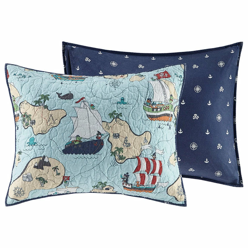 Olliix Kids Pirate Adventure Comforter/Coverlet Set With Dec Pillows, Twin 14 Olliix Kids Pirate Adventure Comforter/Coverlet Set With Dec Pillows, Twin - Image 14