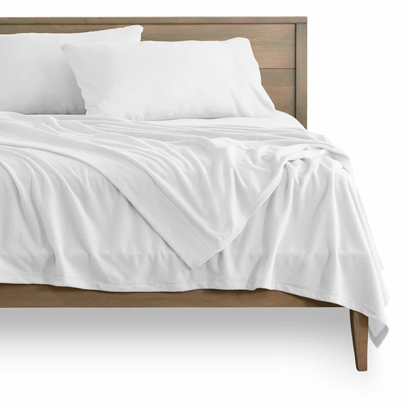 Bare Home Polar Fleece Sheet Set, White, Queen 2 Bare Home Polar Fleece Sheet Set, White, Queen - Image 2