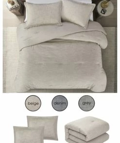 Inspired Home Grace Living Comforter Set, Beige, King/California King -Bare Sales Store 1b71b4980389107e 2752 w800 h800 b0 p0