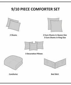 Olliix Hampton Hill Canovia Springs 9 Piece Jacquard Comforter Set, King -Bare Sales Store 1c018ddd02397ca5 4927 w800 h800 b1 p0