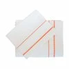 Stamattina Linens Giulia Embroidered Flat Sheet, White With Orange, Queen