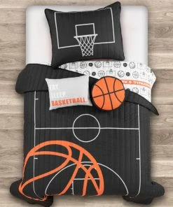 Lush Décor Basketball Game Quilt Set, Black/Orange, Twin, 4 Piece -Bare Sales Store 1e21cbb90f60ccf3 9629 w800 h800 b0 p0