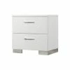 Coaster Home Furnishings Coaster Felicity 2 Drawer Nightstand In Glossy White And Chrome