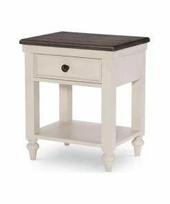 Legacy Classic Legacy Brookhaven Open Nightstand Vintage Linen And Rustic Dark Elm Color Wood