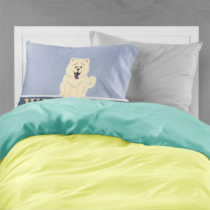 The-store Chow Chow White Welcome Fabric Standard Pillowcase 2 The-store Chow Chow White Welcome Fabric Standard Pillowcase - Image 2