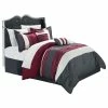 Chic Home Carlton Burgundy, Gray And White King 10-Piece Comforter Bed In A Bag Set