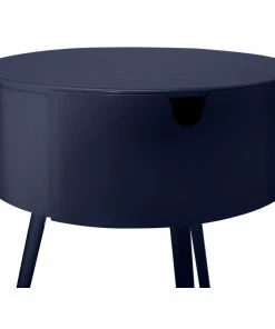 Meridian Furniture Bali Metal Side Table/Nightstand, Navy -Bare Sales Store 219101d7027414ad 5031 w800 h800 b1 p0