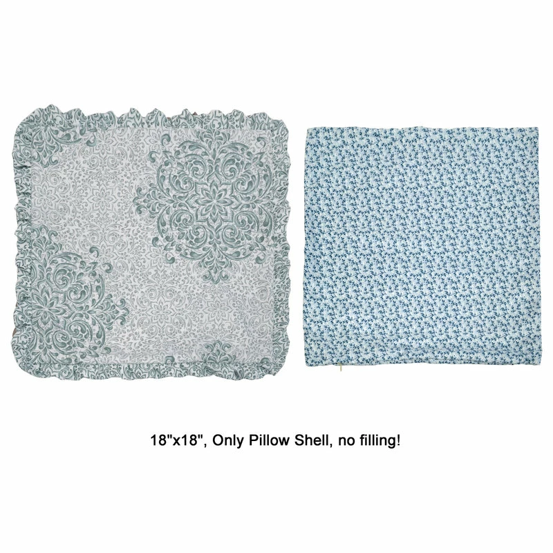 BNF Home Serenta Floral Medalion 9-Piece Bed Spread Set, Gray, King, 122"x106" 8 BNF Home Serenta Floral Medalion 9-Piece Bed Spread Set, Gray, King, 122"x106" - Image 8