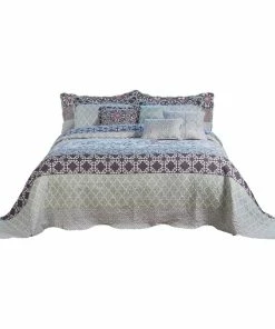 BNF Home Royal Scroll 9-Piece Bedspread Set, Teal, Oversized King, 122"x106" -Bare Sales Store 2831e5d303071ba2 3549 w800 h800 b1 p0
