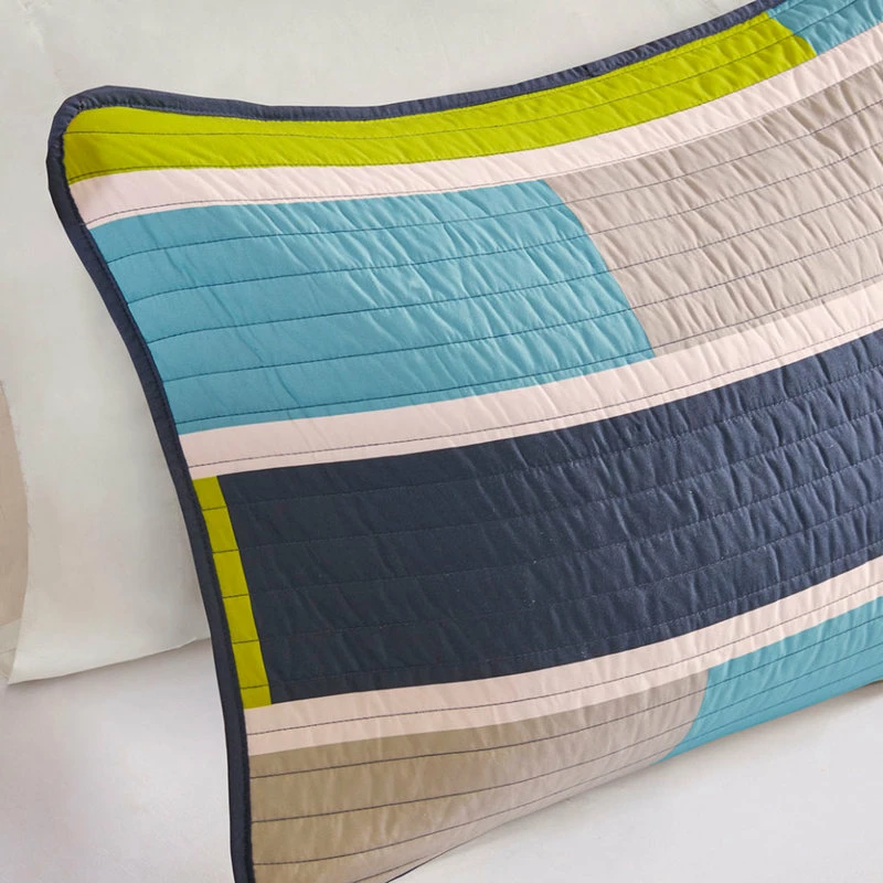 Olliix Mi Zone Bradley Brick Stripe Youth Coverlet Set, Lime Blue, Antimicrobial 5 Olliix Mi Zone Bradley Brick Stripe Youth Coverlet Set, Lime Blue, Antimicrobial - Image 5