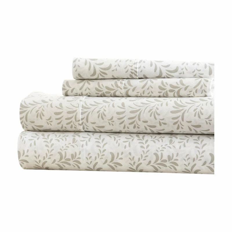 Ienjoy Home Becky Cameron Burst Of Vines Pattern 4 Piece Bed Sheet Set, Gray, Full 1 Ienjoy Home Becky Cameron Burst Of Vines Pattern 4 Piece Bed Sheet Set, Gray, Full