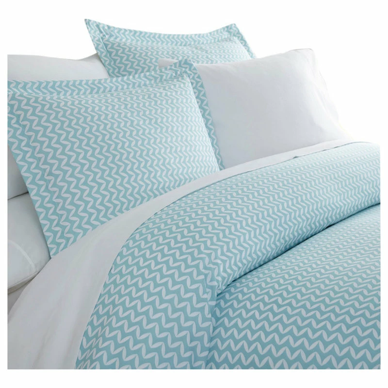 Ienjoy Home Becky Cameron 3-Piece Puffed Chevron Print Duvet Cover Set, Light Blue, Californ 2 Ienjoy Home Becky Cameron 3-Piece Puffed Chevron Print Duvet Cover Set, Light Blue, Californ - Image 2