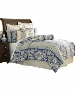 Michael Amini La Rochelle 9-Piece Queen Comforter Set - Cadet