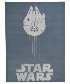Lambs & Ivy Star Wars Signature Millennium Falcon Blue/Gray Knit Baby Blanket
